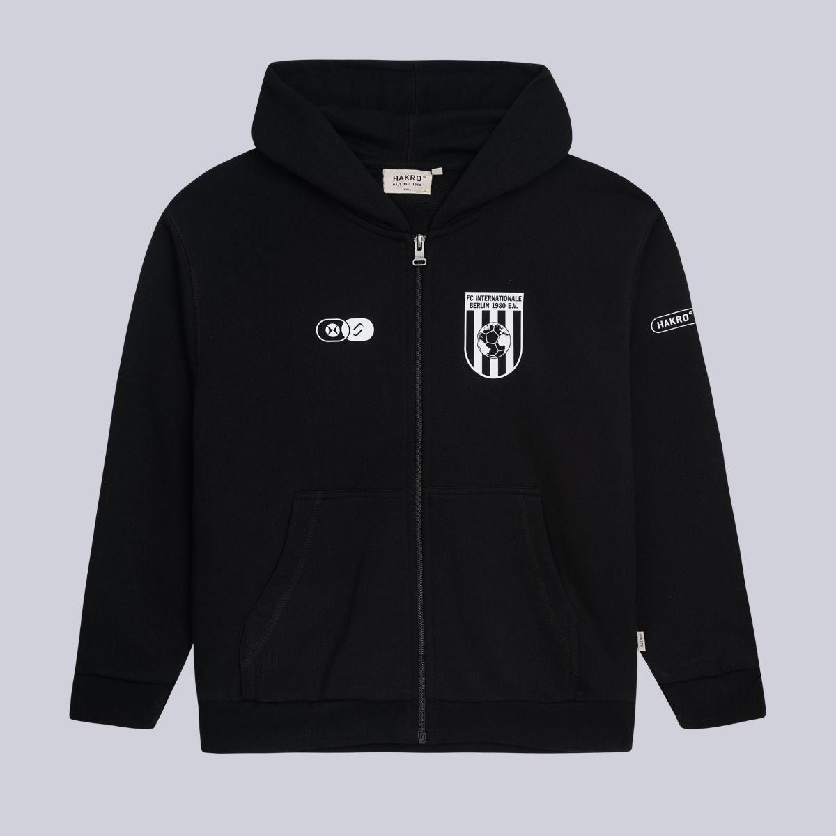 Kinder Sweatjacke mit Kapuze und Reißverschluss, schwarz