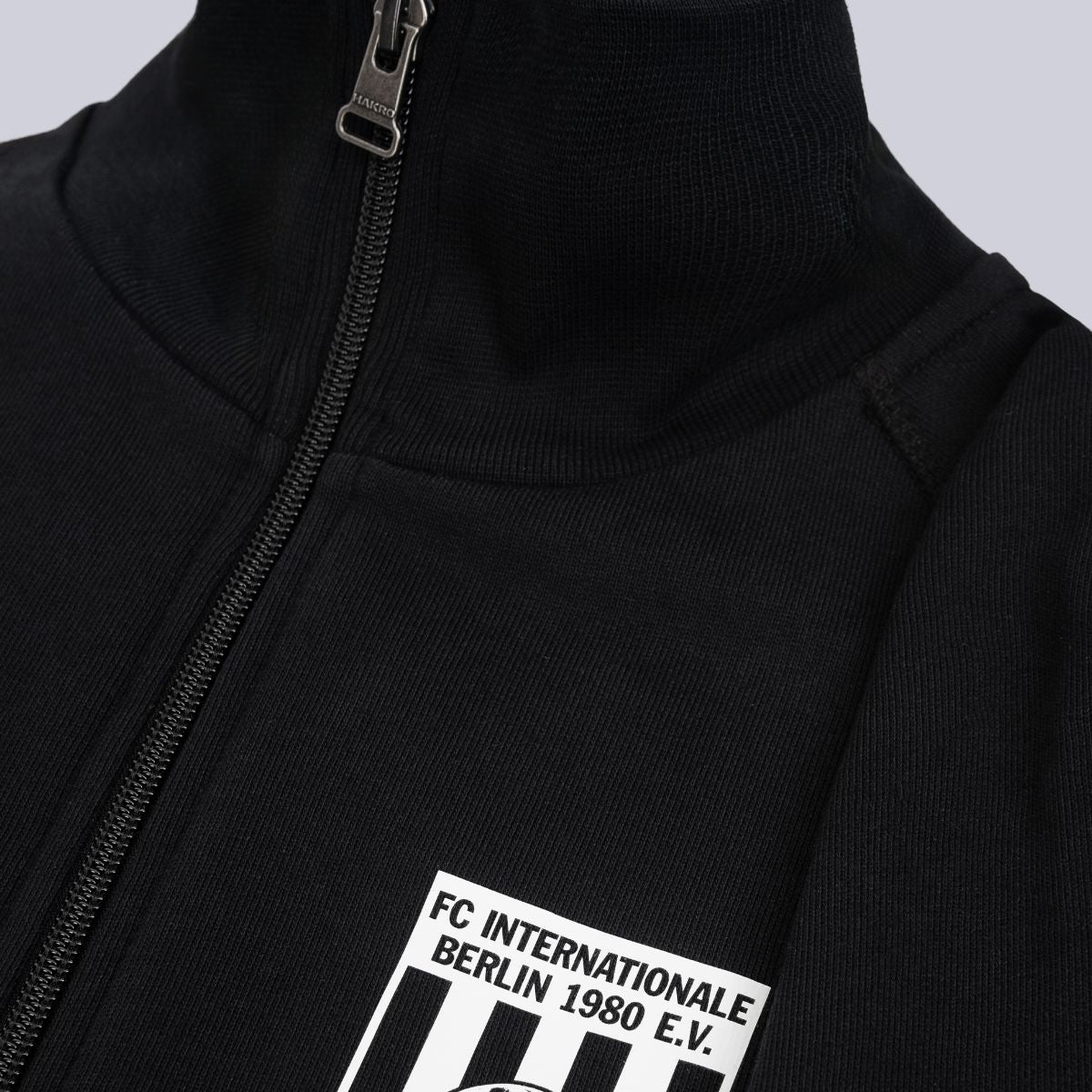 College Jacke mit Reißverschluss, unisex, schwarz